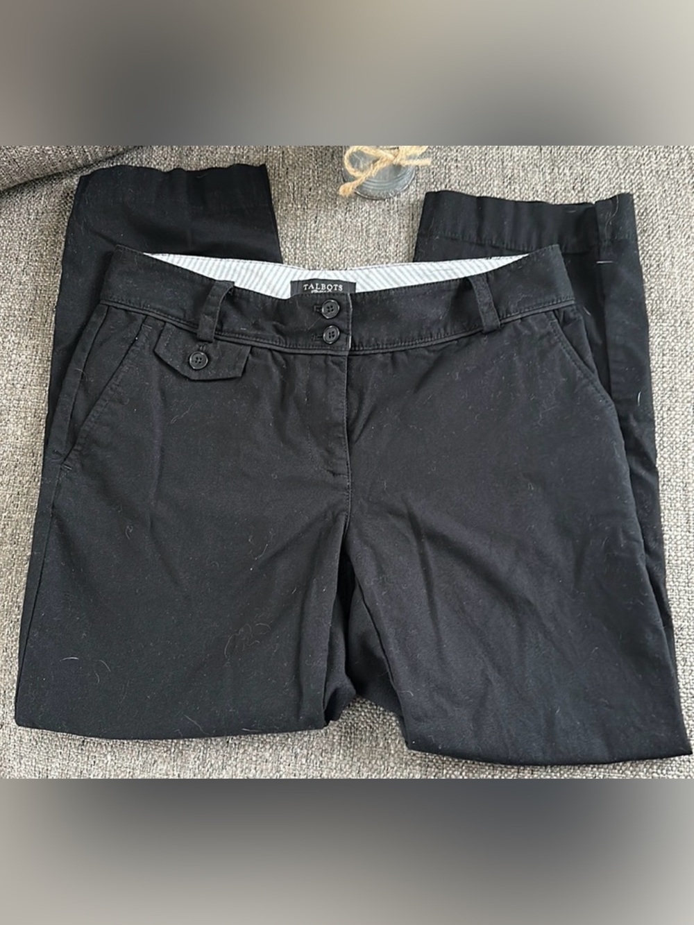 Talbots Signature Black Cotton Blend Ankle Dress Pants Trousers Sz 4 🖤